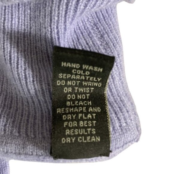 Lord & Taylor 2-Ply Cashmere Sweater Turtleneck LS Light Violet Classic Medium - Picture 6 of 9